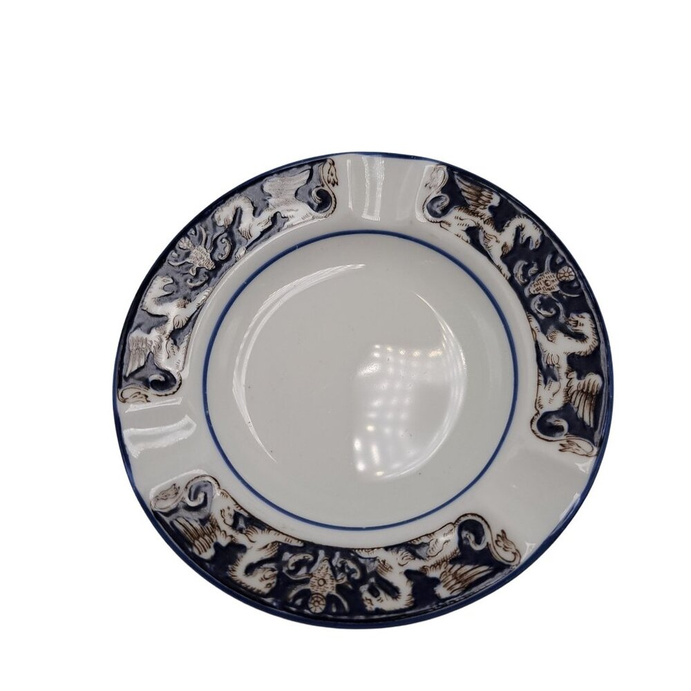 1x Wedgwood Dark Blue Florentine, W 1956, 4-1/2" Ashtray